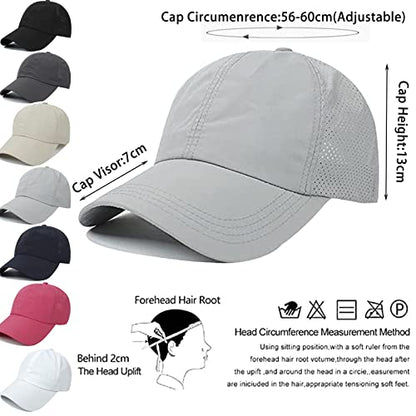 Womens Ponytail Hat Baseball Cap, Adjustable Criss Cross Baseball Cap High Bun Unisex Quick Drying Trucker Hats - color: Zlight Grey