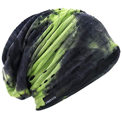 Mens Slouch Hollow Beanie Summer Skullcap B090 - color: B-green