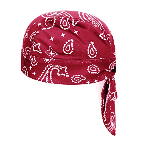 Greenery-GRE Head Tie Quick Drying Cycling Cap Headband Skull Beanie Bandana Do Rags Moisture Wicking Pirate Hat Helmet Liner - color: Red, Print Style