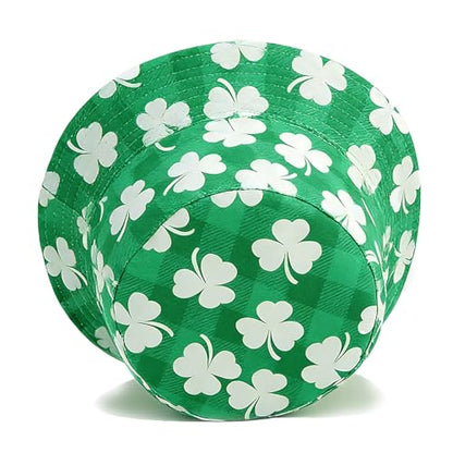Bucket Hat for Women Men Beach Sun Hat Fishing Hat Double Side Wear Reversible Fisherman Hat - color: St. Patrick's Day