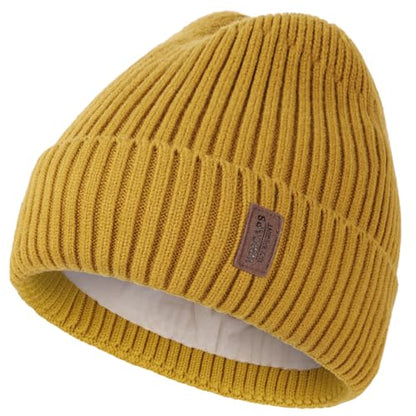 Wmcaps Winter Beanie for Men Women Fleece Lined Hat Warm Cuffed - color: Golden Yellow