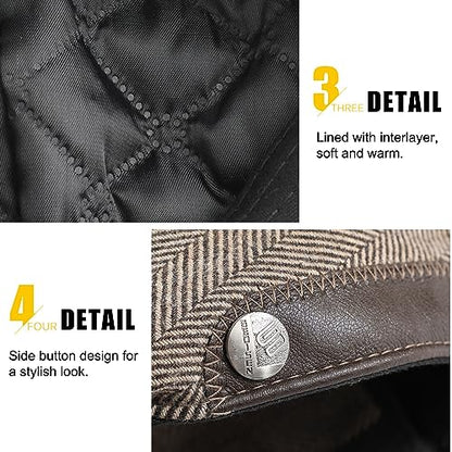 Sumolux Mens Newsboy Hat Flat Cap Gatsby Lvy Irish Hats Driving Cabbie - color: A Coffee