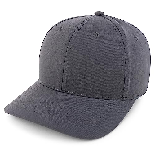 Trendy Apparel Shop Structured High Profile 6 Panel Curved Bill Snapback Baseball Cap - color: Charcoal