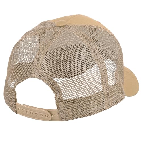 Falari Trucker Hat Baseball Cap Structured Plain Design 6 Panel, Adjustable Size - color: 2pk Khaki & Light Gray