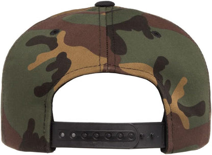 YP Classics 6089 Wool-Blended 6 Panel High Profile Flatbill Snapback Cap - color: Camo/Black