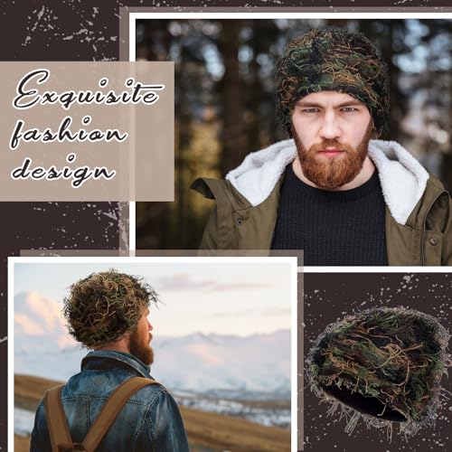 Chuarry Distressed Knitted Beanie Fuzzy Winter Hat - color: Assorted Green Black Brown