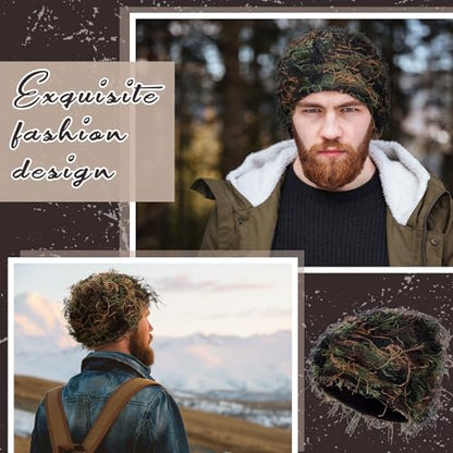 Chuarry Distressed Knitted Beanie Fuzzy Winter Hat - color: Assorted Green Black Brown
