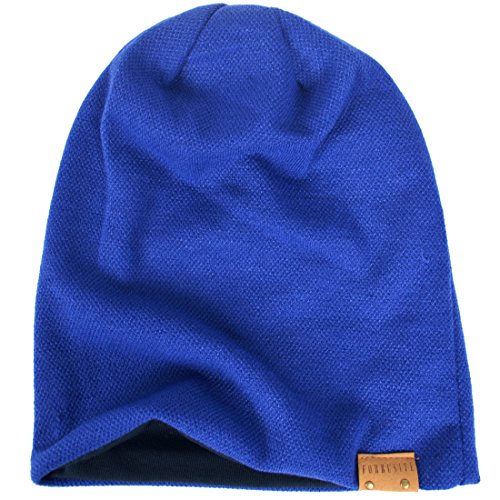 VECRY Men's Slouch Beanie Skull Cap Long Baggy Hip-Hop Winter Summer Hat - color: Blue