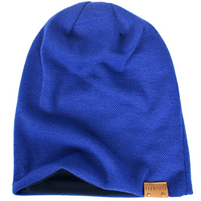 VECRY Men's Slouch Beanie Skull Cap Long Baggy Hip-Hop Winter Summer Hat - color: Blue