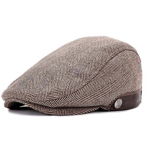 Sumolux Mens Newsboy Hat Flat Cap Gatsby Lvy Irish Hats Driving Cabbie - color: A Coffee