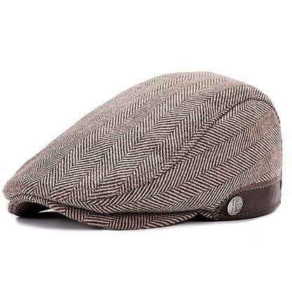 Sumolux Mens Newsboy Hat Flat Cap Gatsby Lvy Irish Hats Driving Cabbie - color: A Coffee