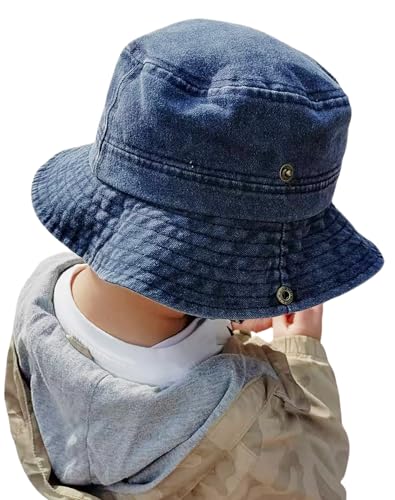 Excavator Toddler Baby Bucket Hats for Kids UV Protection Beach Hat Kids Camping Fishing Hat for Boy 2-8 Years - color: Navy