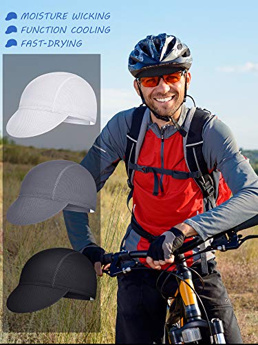 SATINIOR 4 Pieces Cycling Caps for Men Breathable - color: White, Grey, Black