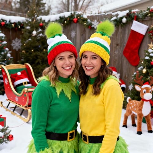 Tatuo 16 Pcs Faux Fur Pom Poms for Hats, Neon Yellow - color: Neon Yellow