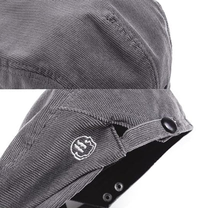 Croogo Men's Newsboy Flat Cap Corduroy Ivy Cap Casual Winter Duckbill Hat Irish Catsby Golf Beret Hat - color: Bl27-gray