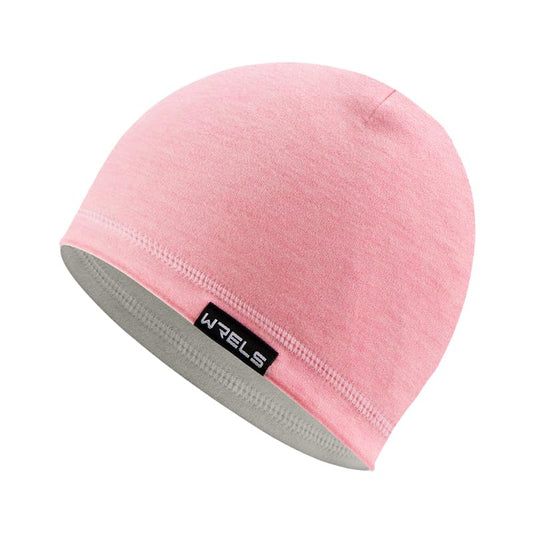 WRELS Reversible Winter Running Hat Soft Stretch Thermal Cycling Skull Cap for Women Men Double Sided Sports Hat - color: A Reversible Hat (Grey/Pink)
