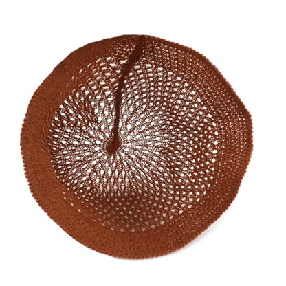 Women's Beach Bucket Hat Fisherman Cap Hollow Mesh Lightweight Breathable Sun Hat for Summer - color: Hollow Brown