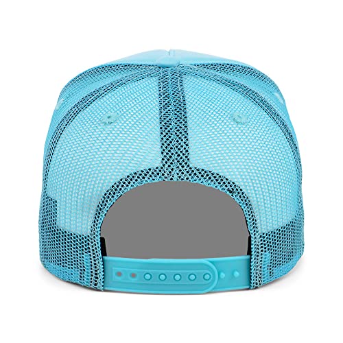 Lids Blank Basic Foam Trucker Adjustable Snapback Hat - color: Turqouise/Turqouise