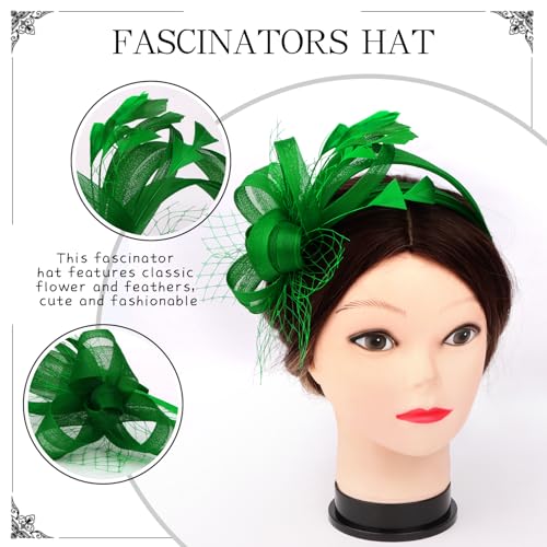 Fascinators Hats for Women, Fascinator Headband Tea Party Hat - color: Green