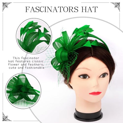 Fascinators Hats for Women, Fascinator Headband Tea Party Hat - color: Green