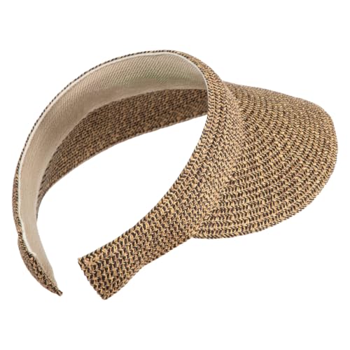 UPF 50+ Paper Braid Clip On Visor - color: Brown Black