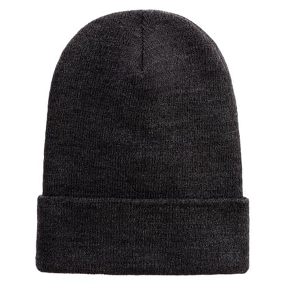 e4Hats.com 12 inch Cuffed Knit Long Beanie - color: Dk Grey