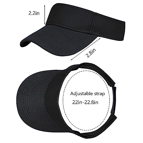 Marrywindix 1 Piece of Sport Wear Athletic Visor Sun Sports Visor Hat Visor Adjustable Cap for Women and Men - color: Black