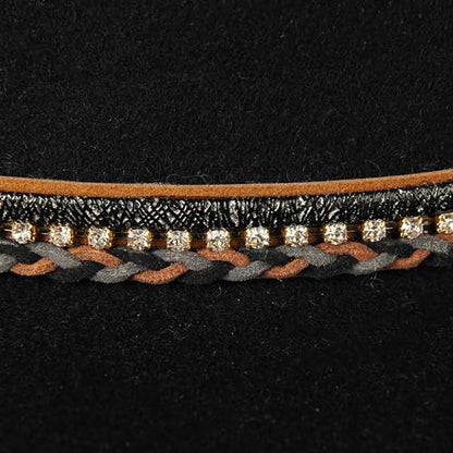 Lucky Brand Womens Ranger Hat | Wide Brim | Felt | Rancher | Americana | Western Inspired | Classic | Fashion | Cowboy - color: Rhinestone Tie - Black