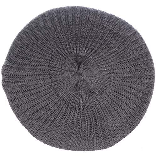 an Fall Winter Knit Beanie Beret Hat for Women Soft Knit Lining Many Styles - color: Midgrey