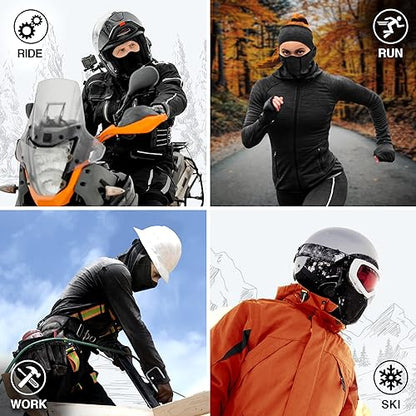 GearTOP Balaclava Ski Mask for Men and Women, Winter Motorcycle Face Mask - color: Black & White