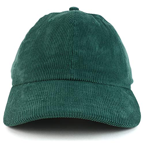 Trendy Apparel Shop Cotton Corduroy Unstructured Baseball Cap Dad Hat - color: Dark Green