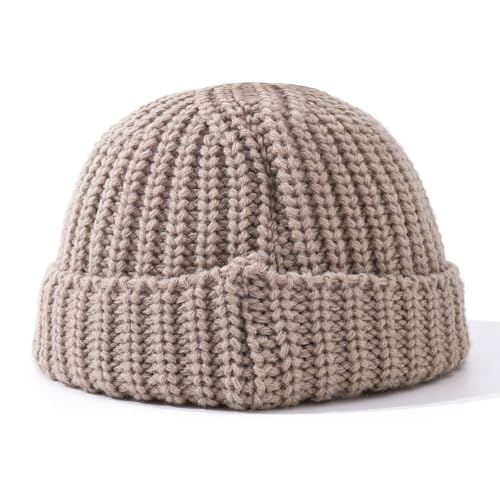 Beanie Men Knit Skull Cap Warm Stocking Hats Women Winter Snow Ski Hats Cuffed Plaid Hat Toboggan Hat - color: Mg-zzm2572-khaki