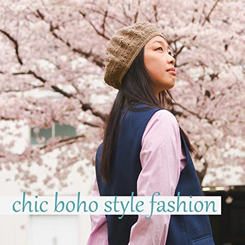 CHARM Womens Mens French Beret Hat - Hand Knit 100% Cotton Crochet Caps Girl Scouts-Bohemian Style Summer Beanie - color: Black