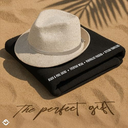 Funky Junque Short Brim Fedora Packable Sun Hat for Women - color: Sequin - Cream