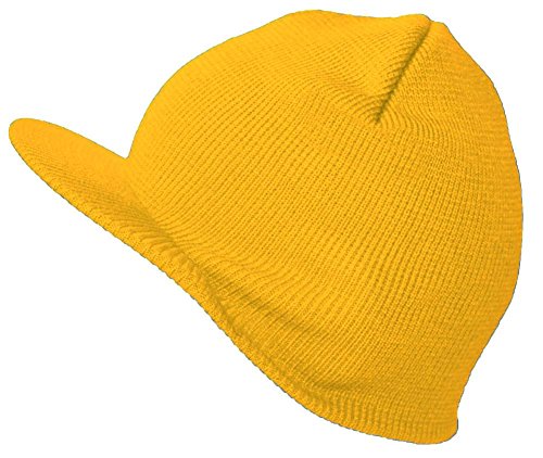TOP HEADWEAR Winter Cuffless Beanie Visor - color: Mustard