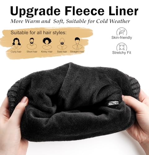 Wmcaps Fleece Lined Beanie Warm Winter Knit Hat for Men Women Cold Weather - color: Mix Green Gray
