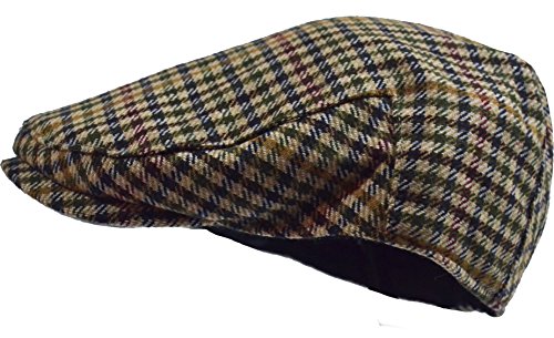 Wonderful Fashion Men's Herringbone Wool Tweed Newsboy IVY Cabbie Driving Hat - color: Camel Plaid