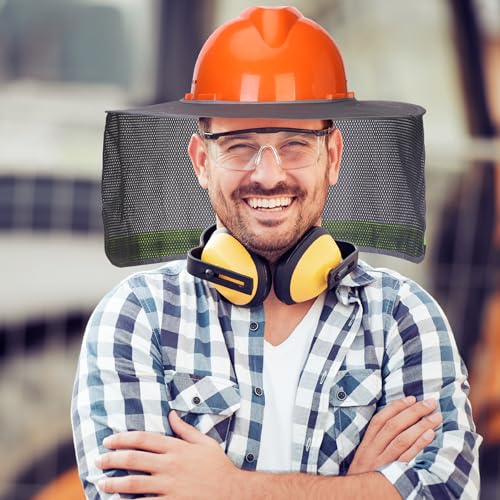 UNCO- Hard Hat Sun Shield, 2 Pack, Grey, Full & Standard Brim Mesh Sunshade High Visibility Reflective, Hard Hat Accessories - color: Grey, size: 2 Pack