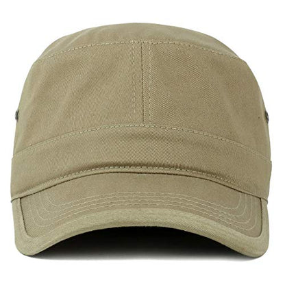 Trendy Apparel Shop 오버사이즈 XXL 플랫 탑 스타일 아미 캡 - color: 카키