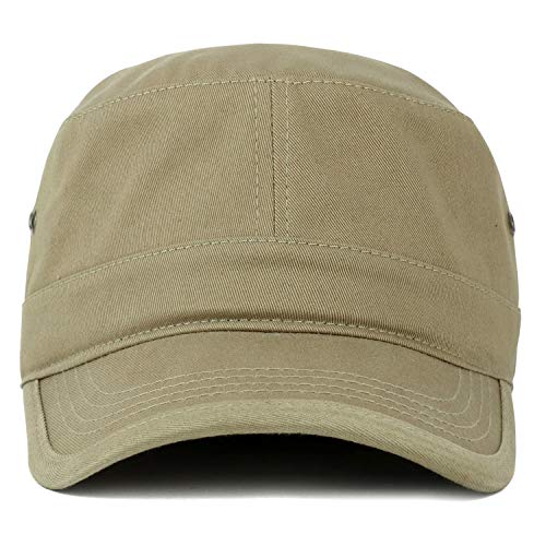 Trendy Apparel Shop 오버사이즈 XXL 플랫 탑 스타일 아미 캡 - color: 카키