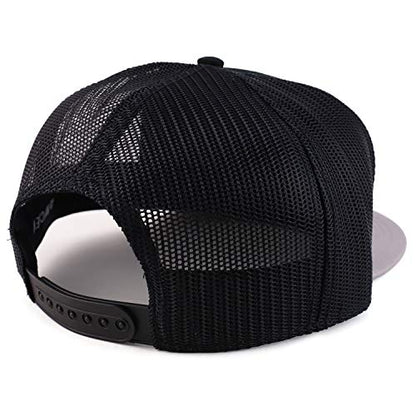 Armycrew Oversize XXL Blank Flatbill Mesh Snapback Cap - color: Black Grey