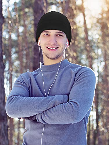 Geyoga 6 Pcs Fleece Beanie Fleece Skull Cap - color: Black, size: X-Large