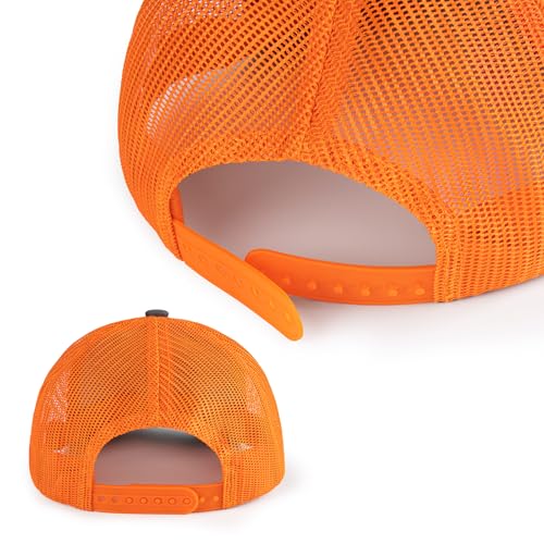 TOPTIE 6-Panel Baseball Cap, Adjustable Snapback Trucker Hat with Mesh - color: Charcoal/Neon Green