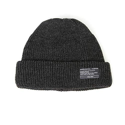 UNDERCONTROL Winter Trawler Fisherman Beanie Men Women Unisex Stylish Plain Docker Skull Hat Roll up Watch Cap Color Pack - color: Charcoal