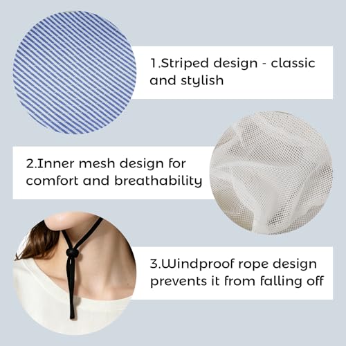 Womens Wide Brim Sun Hat UPF 50+ Foldable Bucket for Beach Travel - color: Navy Blue1