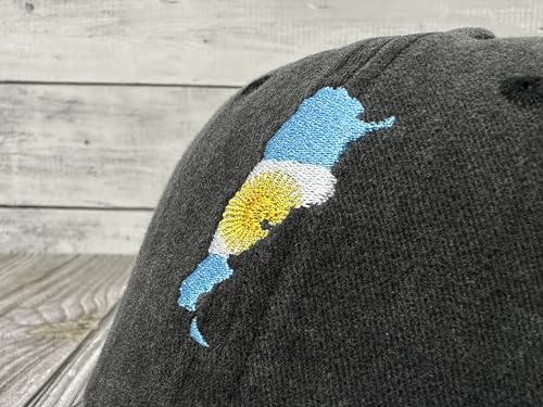 America State City Flag Hats - color: Argentina Flag (Washed Black)