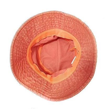Premium Cotton Bucket Hats,Packable Hats for Men Women,Summer Bucket Hat,Fishing Sun Hats - color: Orange