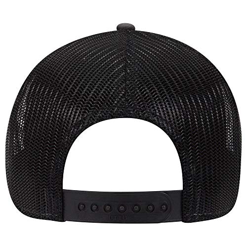 OTTO 6 Panel Low Profile Contrast Vertical Mesh Back Cap - color: Ch.gry/Blk/Blk