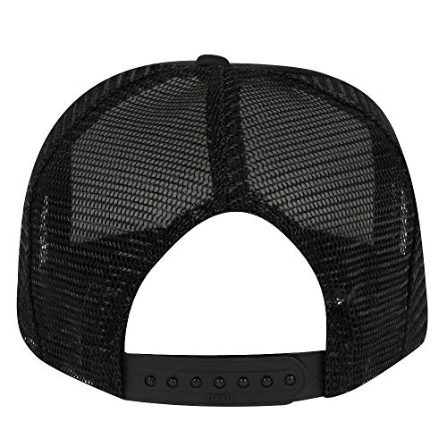 OTTO Polyester Foam Front Youth 5 Panel High Crown Trucker Hat - color: Black