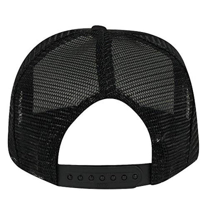 OTTO Polyester Foam Front Youth 5 Panel High Crown Trucker Hat - color: Black